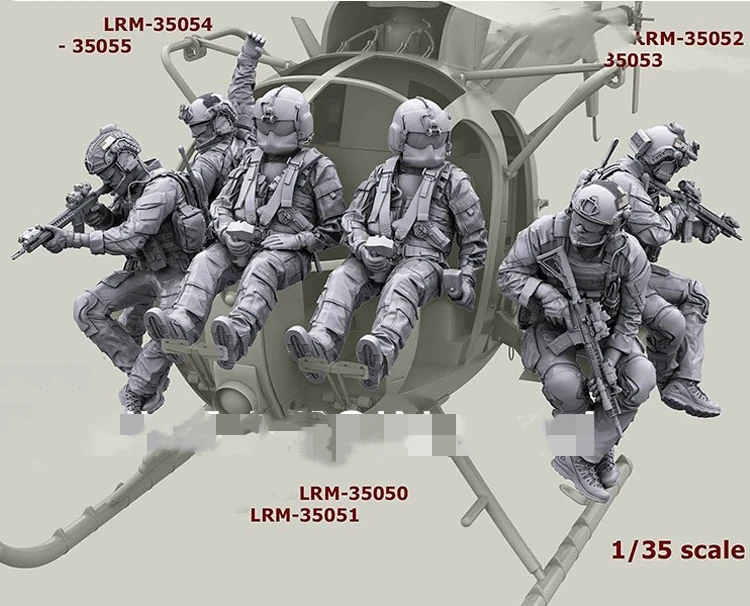 1/35 Resin-Modellfigur GK, 9 Teile/satz, Es gibt keinen Hubschrauber, unmontierter und unbemalter Bausatz Image