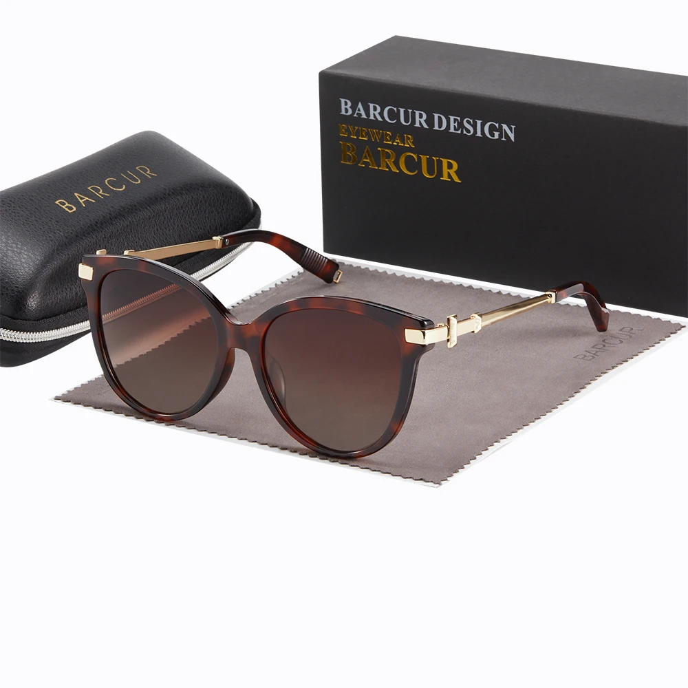 BARCUR Exquisite, luxuriöse, elegante Damen-Sonnenbrille, Cat-Eye-Rahmen, UV-beständige Markenverpackung für beste Freunde Image