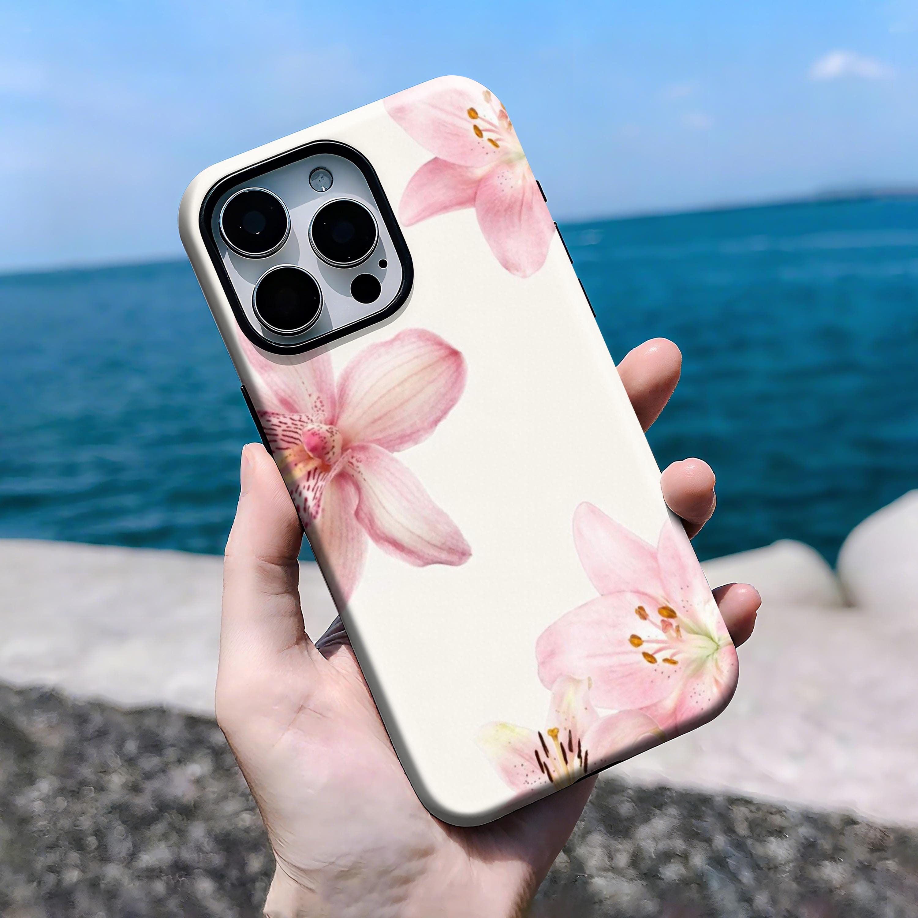 Custodia per telefono con motivo floreale rosa ibisco, motivo floreale tropicale, motivo floreale rosa ibisco, per iPhone 16, 15, 14, 13, 12, 11 Pro M