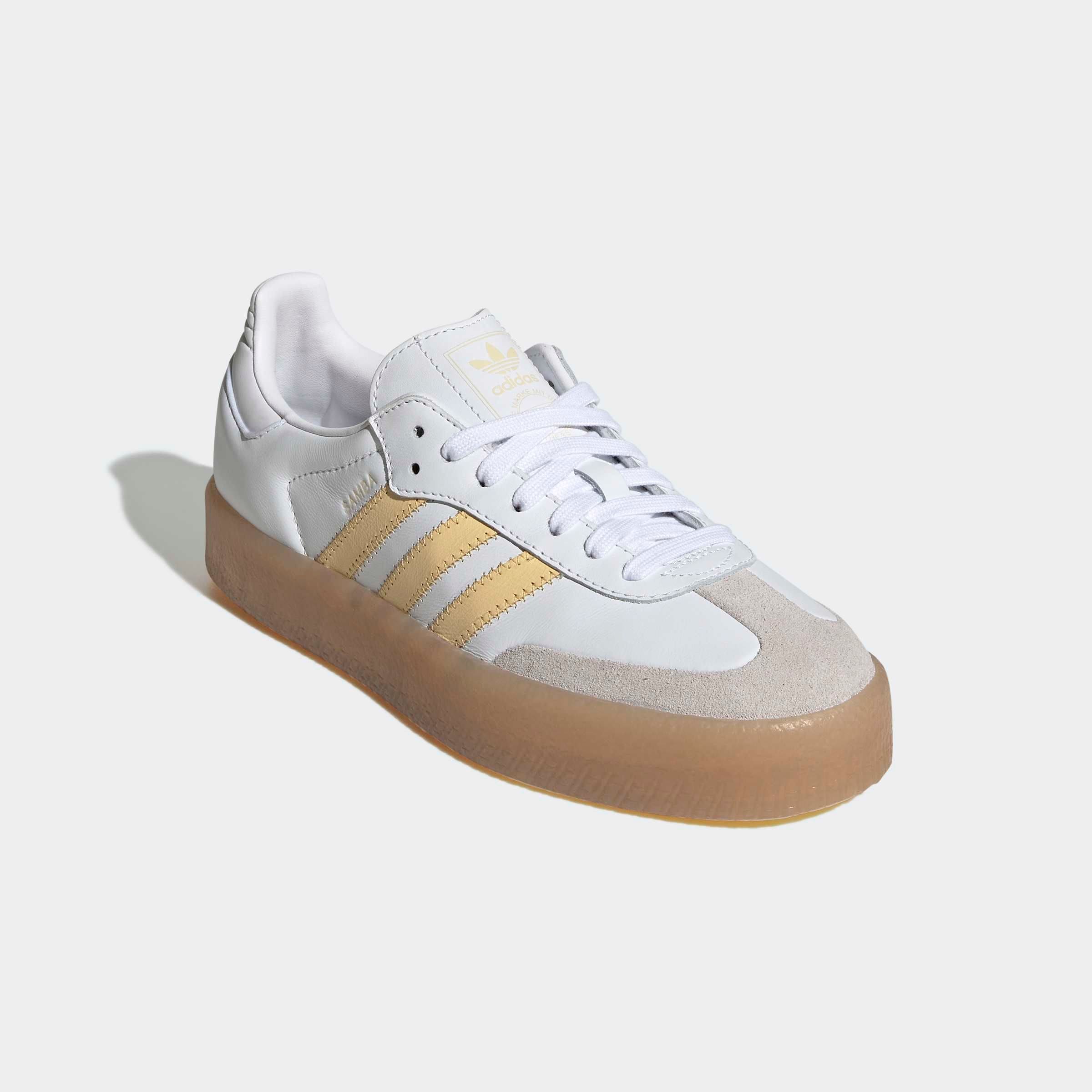 Sneaker ADIDAS ORIGINALS "SAMBAE", Damen, Gr. 36, cloud weiß, orange tint, semi ice tangerine, Leder, Schuhe Sneaker