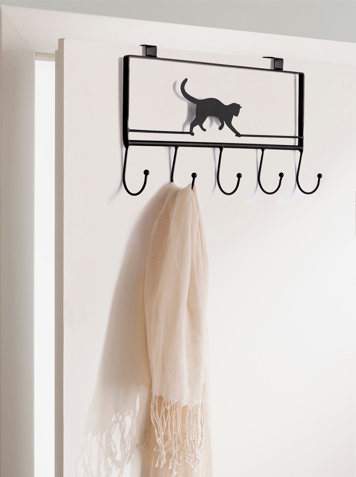 Hakenleiste HEINE HOME, schwarz, B:36,5cm H:21,5cm T:9cm, Metall, Hakenleisten