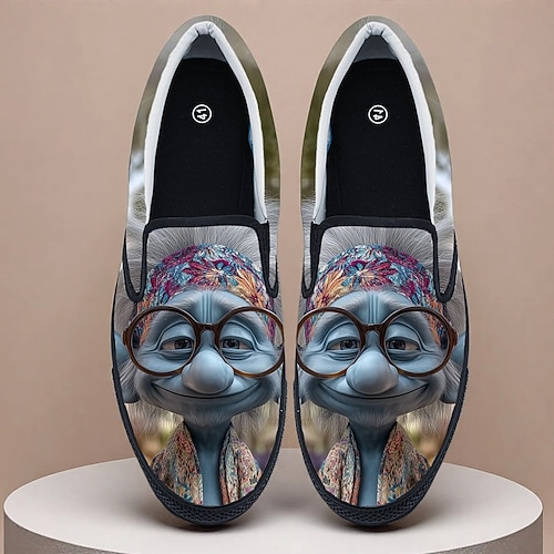 Herren Mardi Gras Retro Alien-Druck Slipper – Einzigartiger Grafikkünstler-Stil für Karneval Partys und künstlerische Veranstaltungen Image