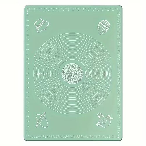 Extra dicke Silikon-Backmatte (70 x 50 cm), BPA-frei, rutschfest, wiederverwendbar, geruchsneutral, natürlich getönte Oberfläche, doppelseitig, strapazierfähig, für Teig, Pizza und Kuchen