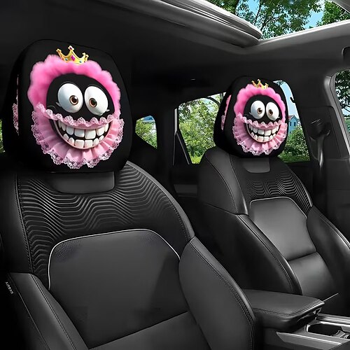 2er-Pack bedruckte Auto-Kopfstützenbezüge mit Weihnachtsmotiven, Autodekoration, ohne Füllung, einfach zu montieren und zu waschen, ideal für lange Autofahrten zur Linderung von Müdigkeit, perfekte Image