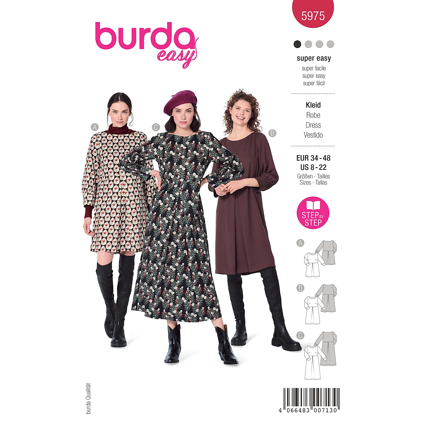 burda Schnitt 5975 A-Linie-Kleid Nina Image