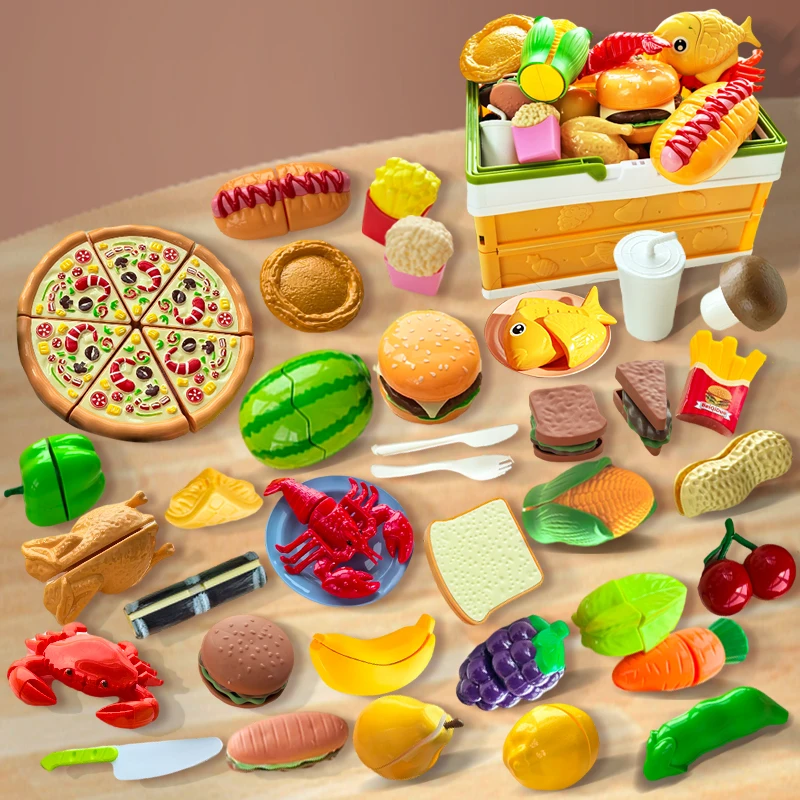 Ensemble de jouets de cuisine pour enfants, ustensiles de cuisine, jouets de coupe de Fruits simulés, accessoires de cuisine pour enfants filles, cadeau de noël