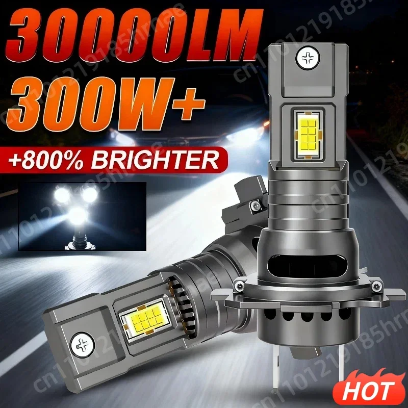 H7 LED-Scheinwerfer CANBUS 30000LM 7035 CSP-Chips 1:1 MINI-Größe Plug-and-Play-Autolampe 6000 K kabelloses Turbo-Nebelscheinwerfer mit Lüfter Neu Image
