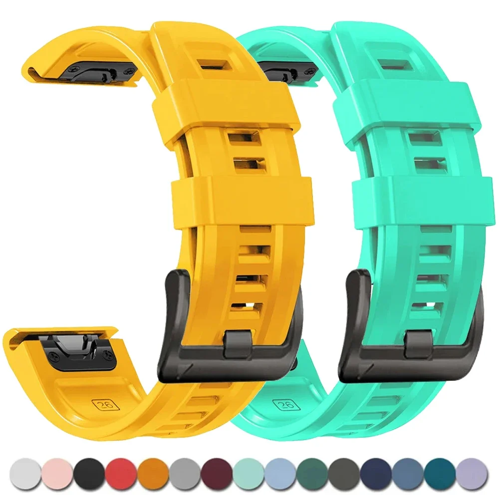 22/26 mm Silikon-Uhrenarmband mit Schnellverschluss für Garmin Fenix5 Plus/Fenix6 Pro/Fenix7 Offizielles Silikonarmband in 22/26 mm Größen