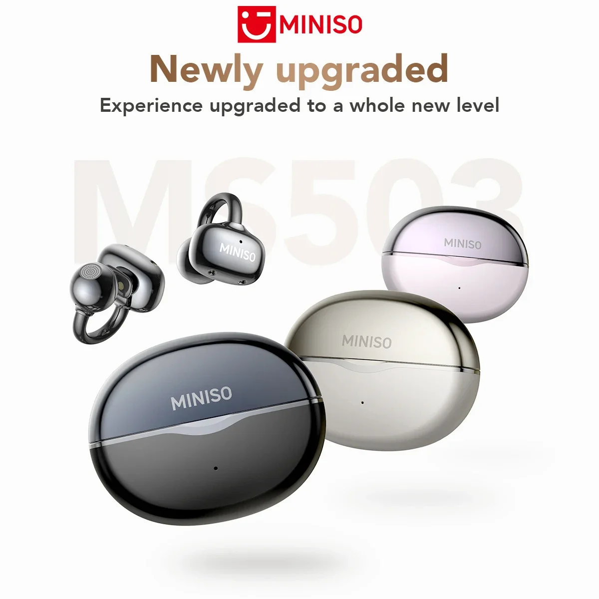 [AI Translator]MINISO MS503 Bluetooth-Kopfhörer OWS Ohrclip Sport Drahtlose Kopfhörer Herzfrequenzüberwachung für Gesundheitsmanager Image