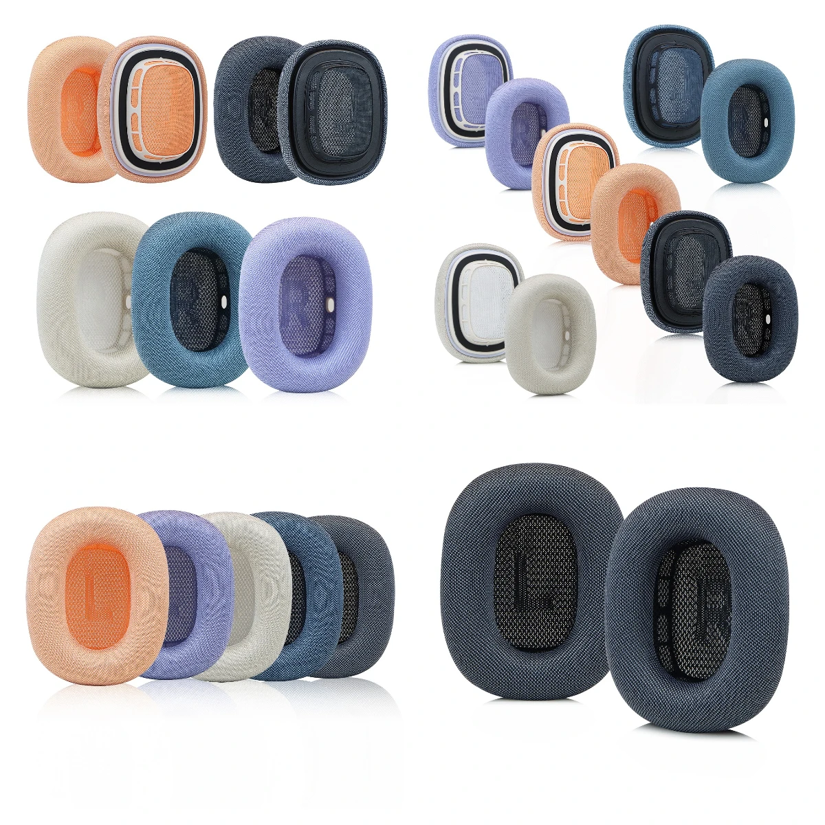 Ersatz-Ohrpolster für Apple Airpods Max Gen 2 2024, Kopfhörer, Netzstoff, Version, Kunststoffteile, Headset-Ohrenschützer Image