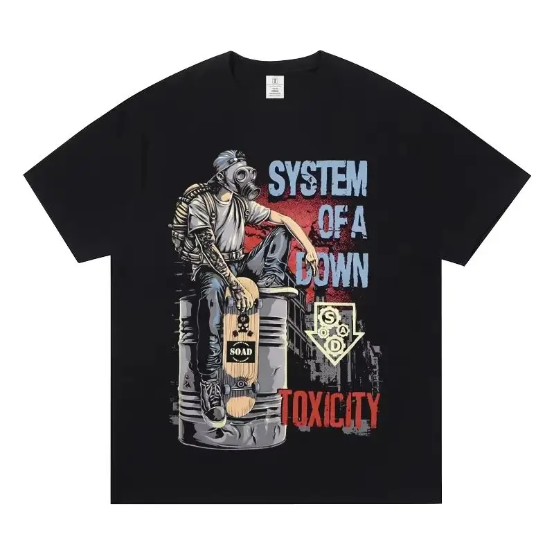 Rock Punk Tops System of A Down Band Kurzarm T-Shirt World Rock Europa American Metal SOAD Mode Casual T-Shirts Unisex