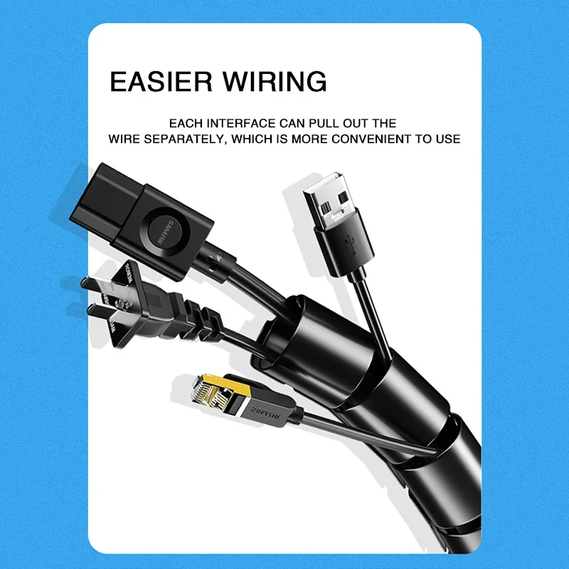 2M Flexible Spirale Kabel Draht Schutz 16mm 10mm Durchmesser Computer Kabel Organizer Management Rohr Clip Schutzhülle werkzeuge Image