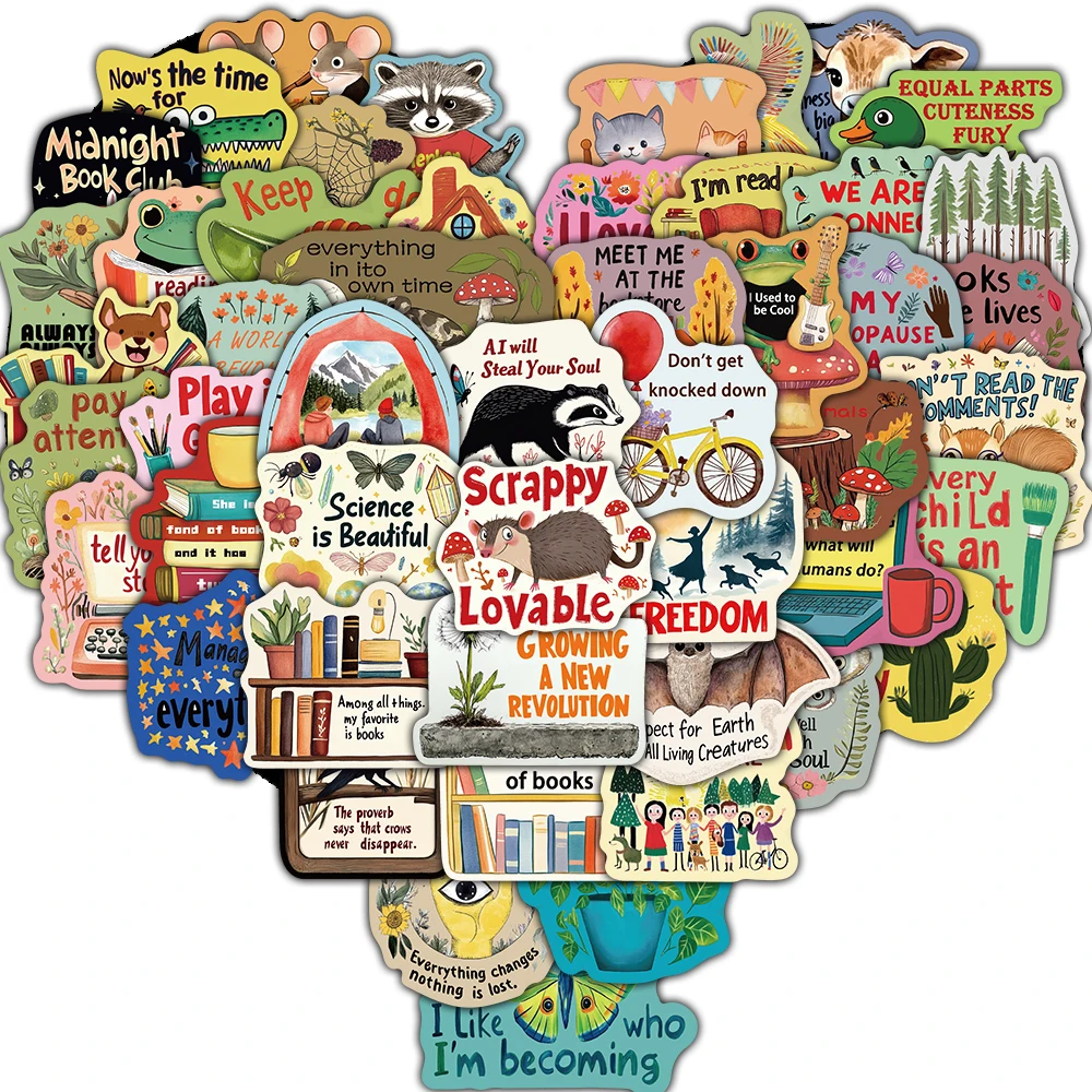 50PCS Inspirierende Aufkleber Laptop Ästhetische Auto Motorrad Graffiti Sammelalbum Telefon Fahrrad Büro Wasserdicht Aufkleber Aufkleber Image