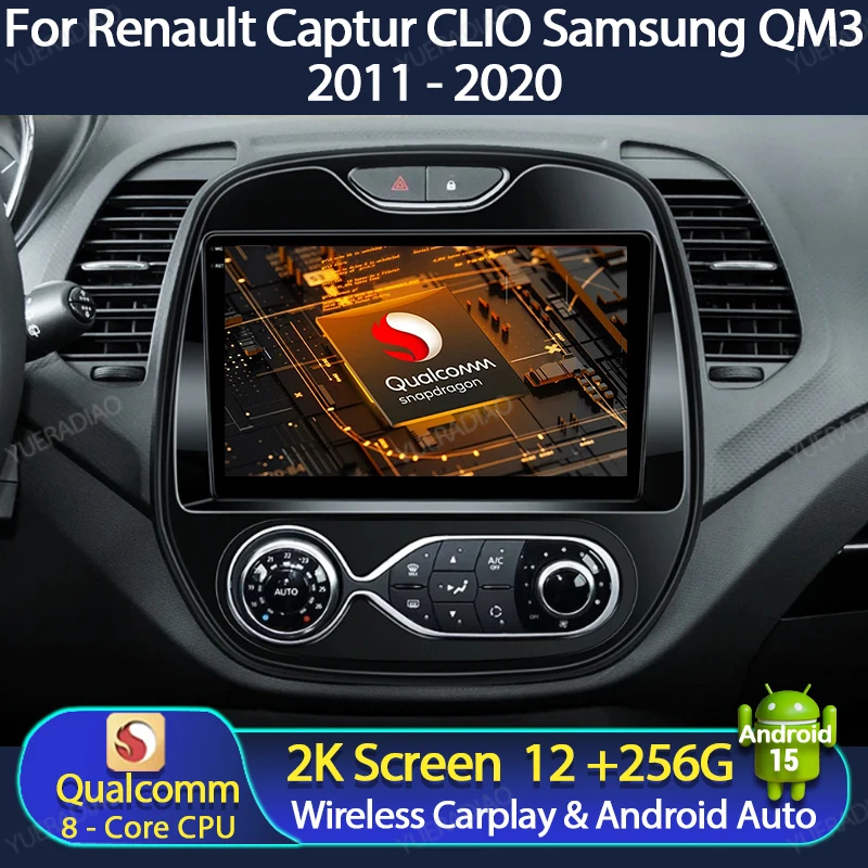 Android 15 Auto Radio Für Renault Captur Kaptur 2016-2019 Multimedia Video Player GPS NAVI Drahtlose Carplay Auto 4G WIFI QLED Image