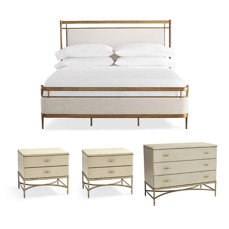 Angelina Bedroom Set - Queen, Bed, Two Nightstands and Three-Drawer Chest - Frontgate