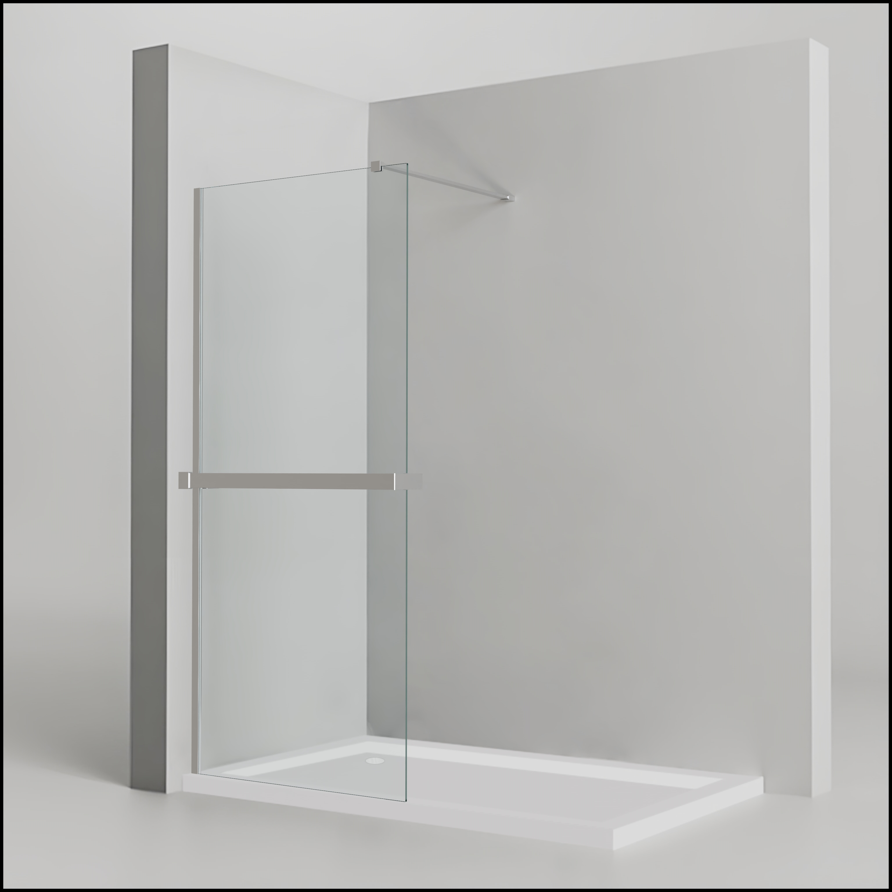 Walk-in-Dusche WELLTIME "Trento Deluxe", chromfarben, B:100cm H:190cm, Duschwände, 8mm ESG und Antikalkversiegelung