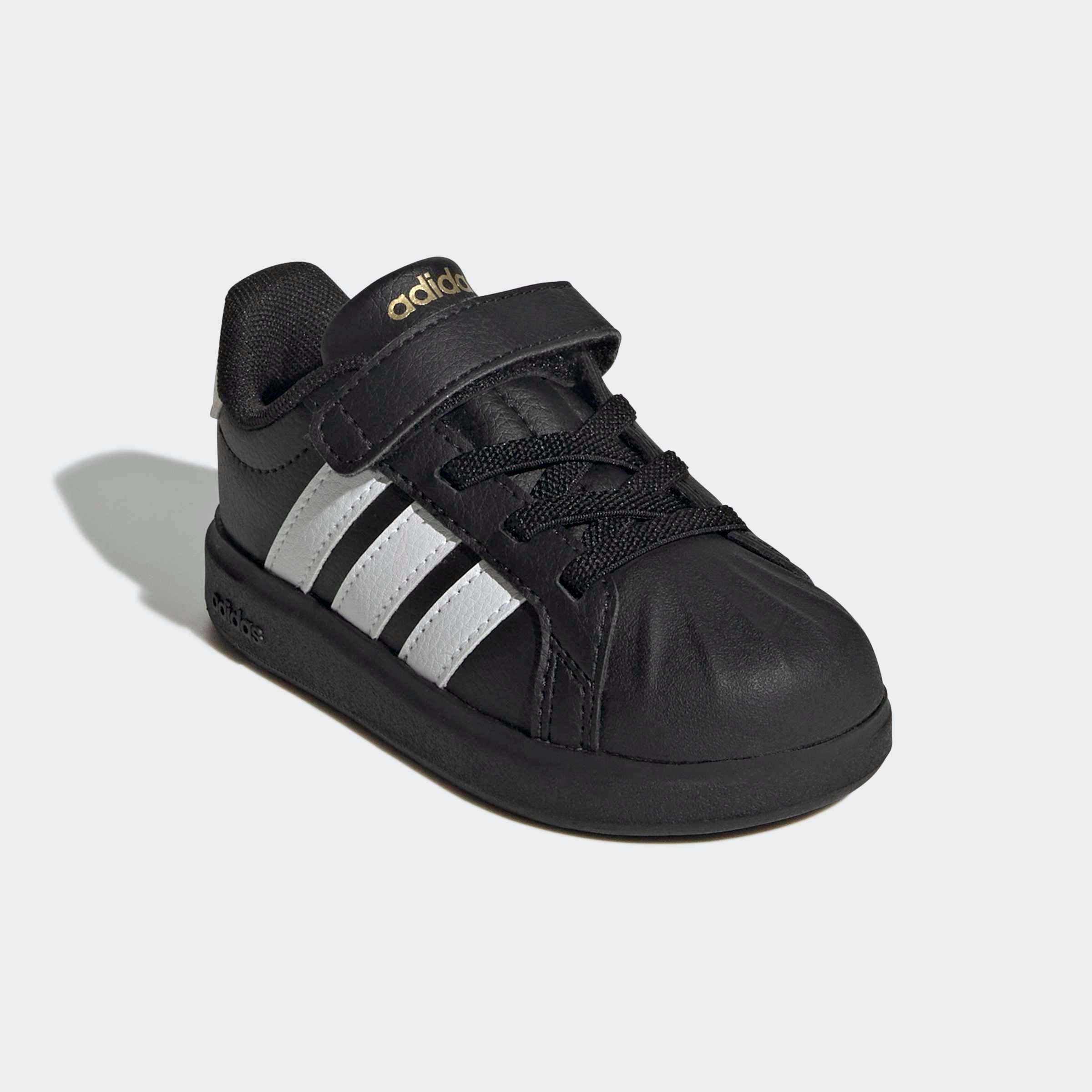 Sneaker ADIDAS SPORTSWEAR "STREETTALK", Damen, Gr. 22, core schwarz, cloud weiß, gold metallic, Synthetik, Schuhe Sneaker