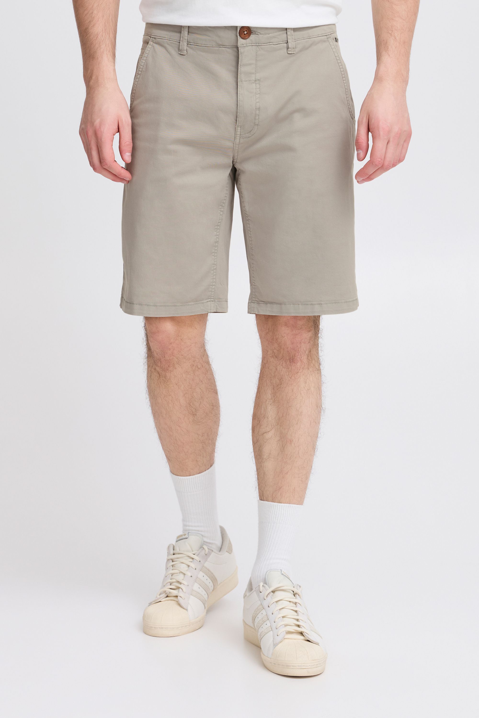 Chinoshorts BLEND "BHMason", Herren, Gr. XXL, US-Größen, ash, Web, 97% Baumwolle, 3% Elasthan, unifarben, Basic, schmal normal, Hosen Chinoshorts, Lässige Shorts mit Taschen