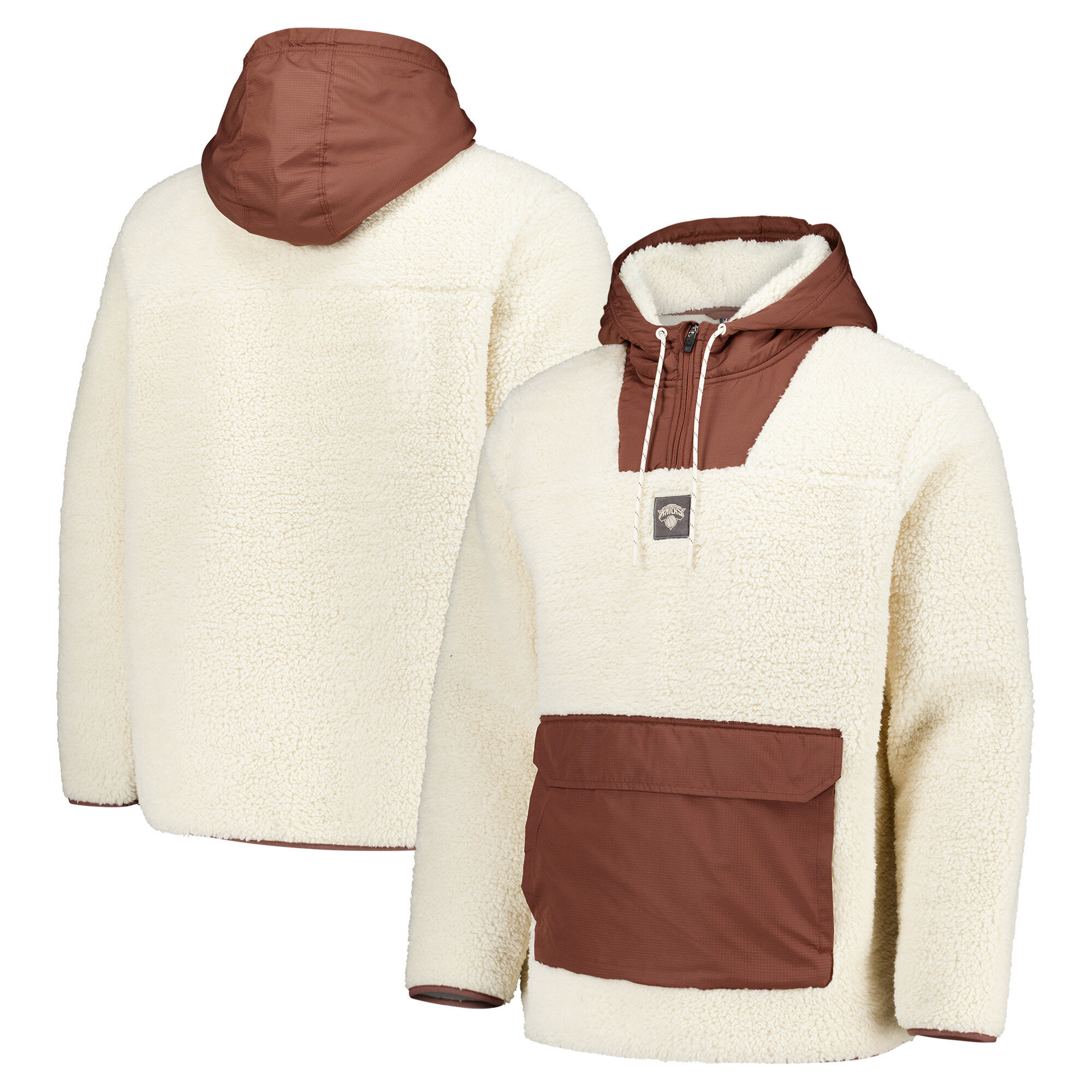 New York Knicks Elements Micro Fleece Hooded Quarter Zip – Whitecap Grey – Herren Image