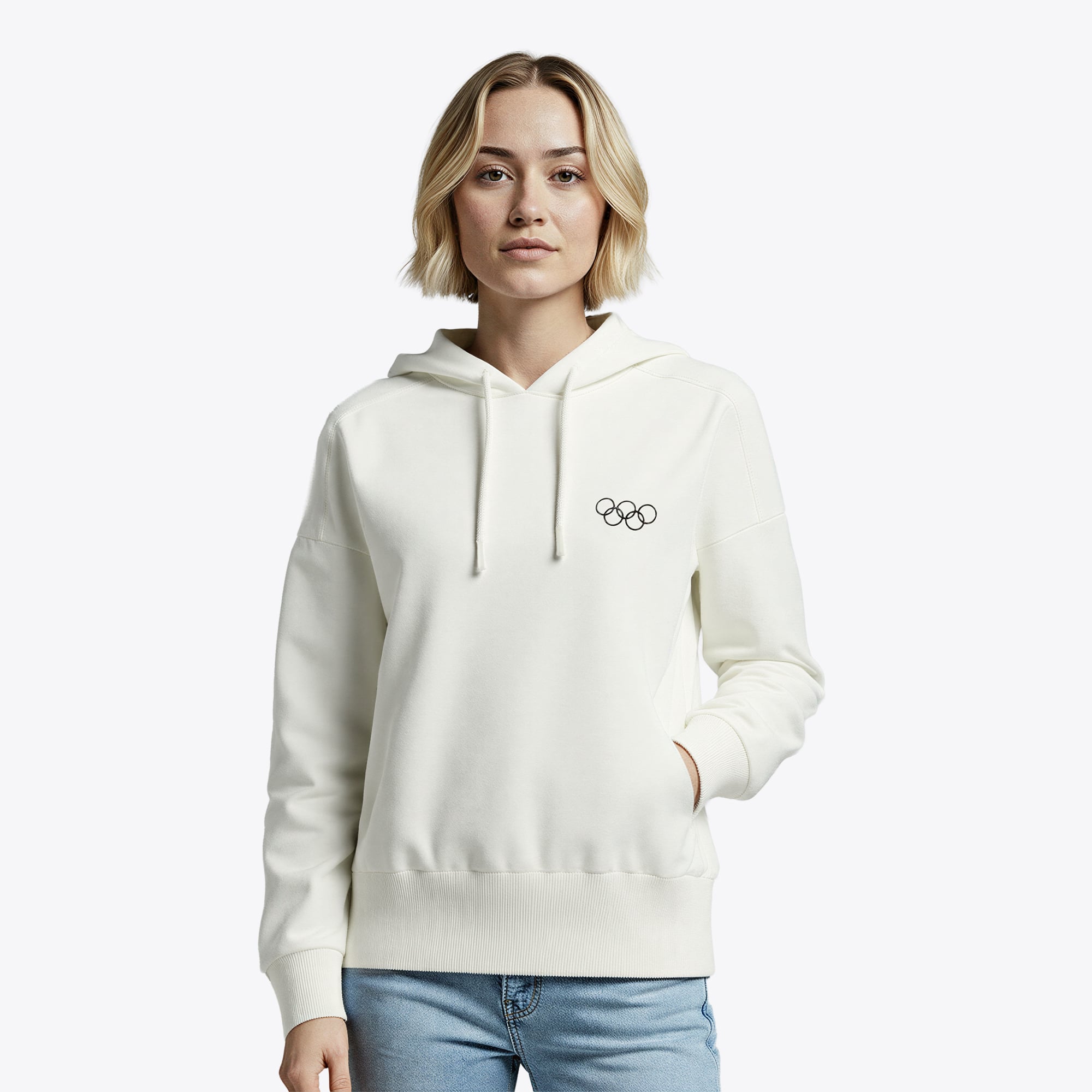 Olympic Collection Studio Fleece Hoodie – Creme – Damen