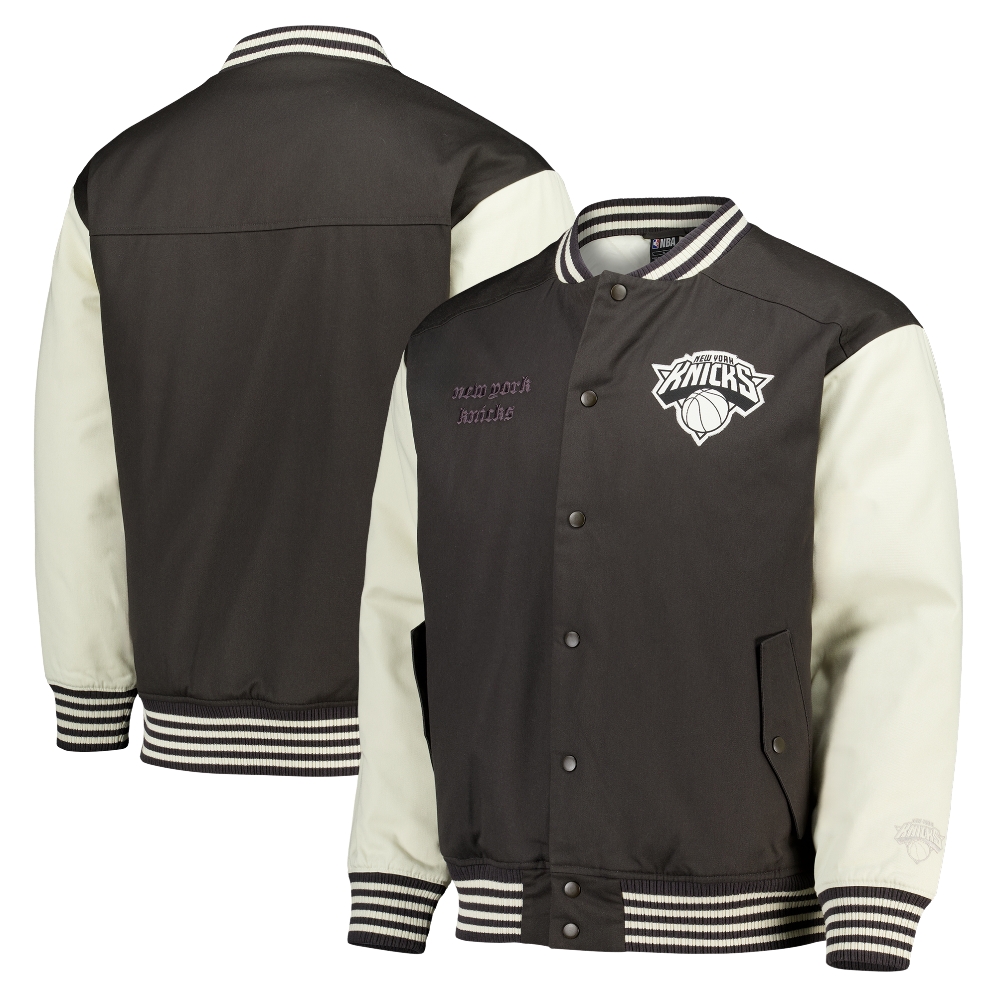 New York Knicks Elements Varsity Jacke – Classic Pewter – Herren - NBA Store DE