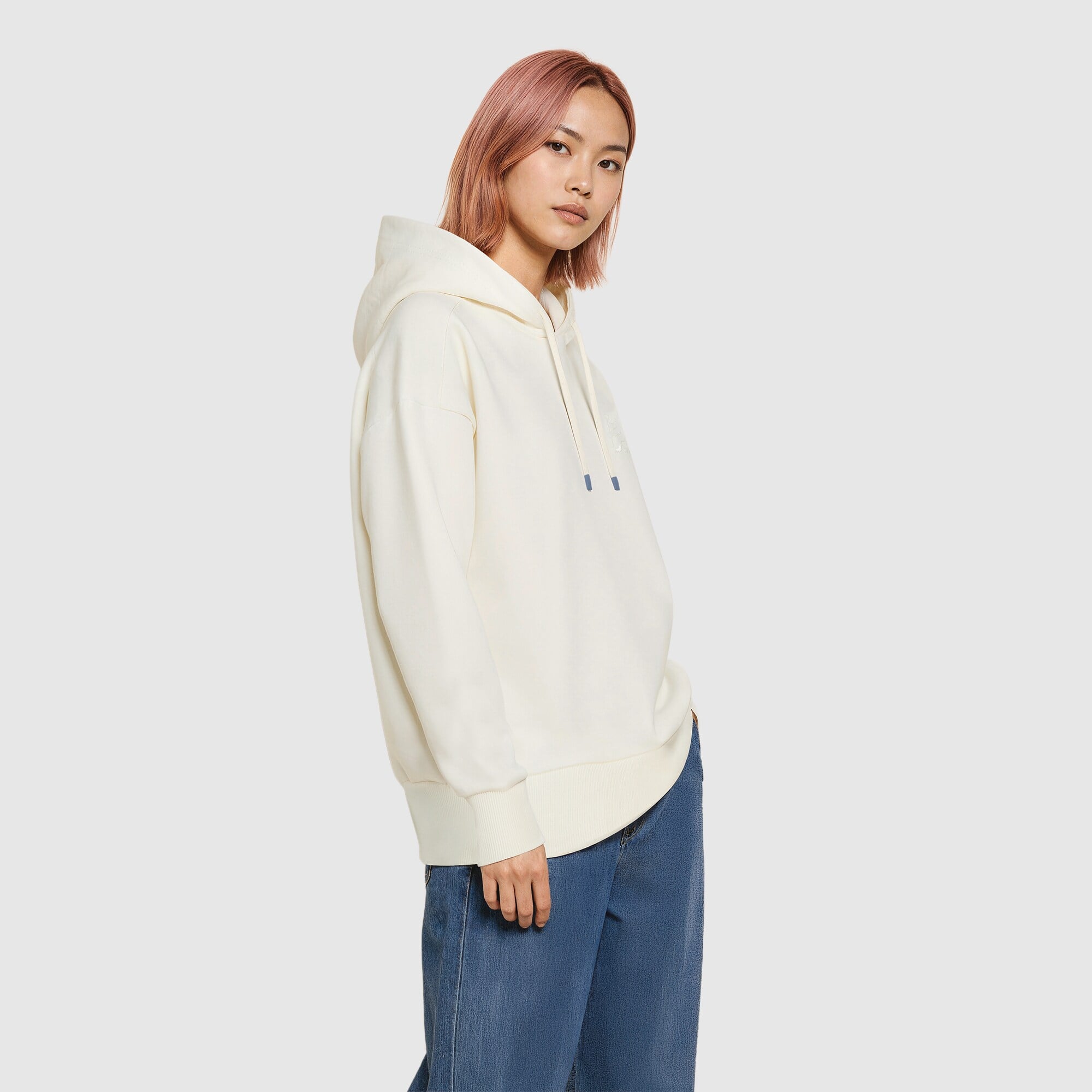 Chelsea Studio Baumwollfleece-Pullover-Hoodie – Marshmallow – Damen
