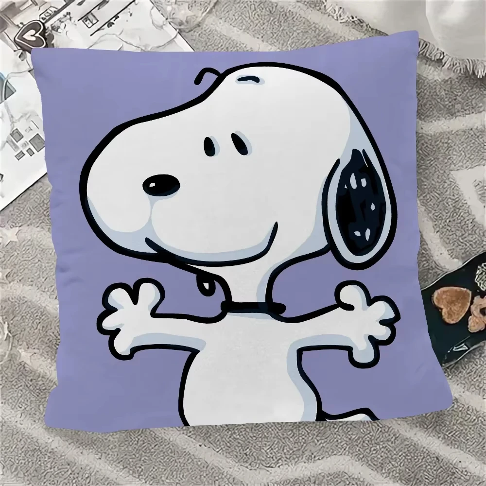 Nette Cartoon Snoopy Hund Druck Kissen Abdeckung Dekorative Hause doppelseitige Druck Quadrat Kissen Schlafzimmer Zimmer Dekoration Kissenbezug Image