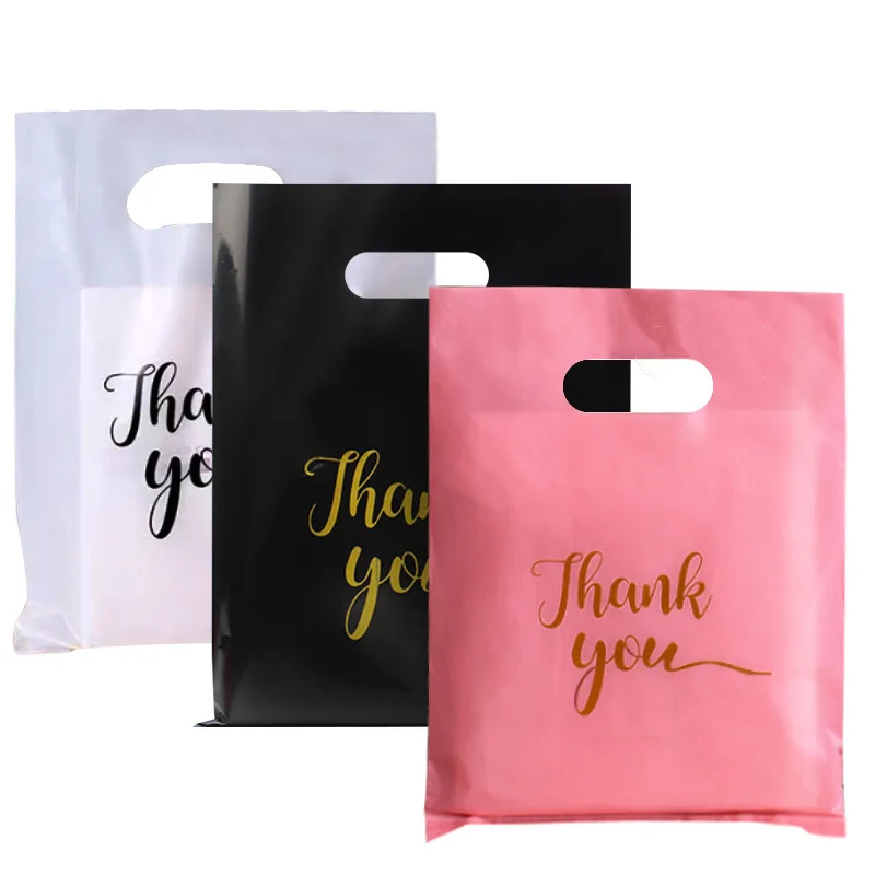 20/50PCS Danke Geschenk Taschen Hochzeit Geburtstag Geschenkpapier Kunststoff Shop Taschen Handheld Süßigkeiten Gebäck Verpackung Weihnachten Image