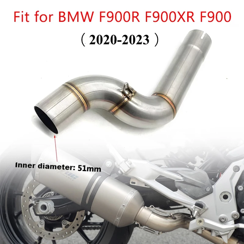 Slip On Fit für BMW F900R F900XR F 900 R XR 2020–2023 Motorrad-Auspuff-Escape-Systeme, 51 mm Schnittstelle, mittleres Verbindungsrohr Image