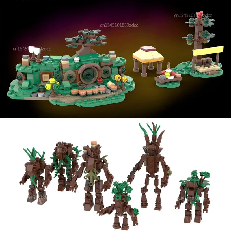 MOC Lords Szene Höhle Haus Monster Bäume Bausteine Set Film Action-figuren Konstruktor Ziegel Spielzeug Weihnachten Geschenke Image