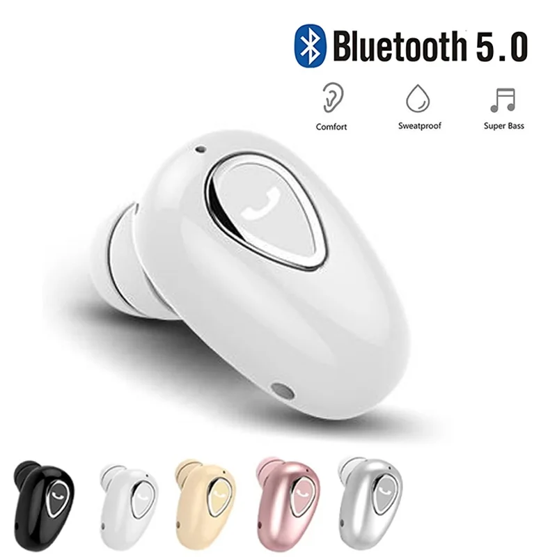 Mini Unsichtbare Drahtlose Bluetooth 5,0 Kopfhörer Noise Cancelling Kopfhörer Freisprecheinrichtung Stereo Headset Sport Ohrhörer Mit Mikrofon Image