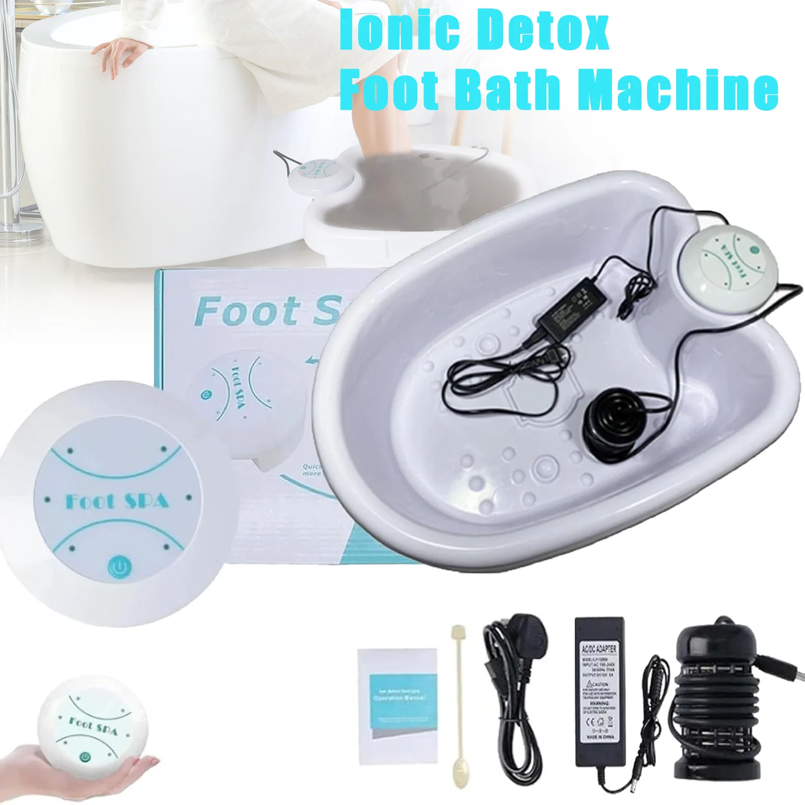 Ionische Detox-Fußbad-Massagegerät mit Becken, elektrisches Fuß-Spa-Badewannenmassagegerät, Deep Tissue Clean, lebendige Vibrationspflege, Arrays Image