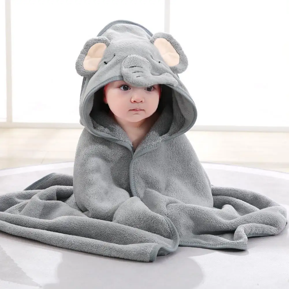 Kleinkind Bademantel Säuglings Bad Handtuch Junge Mädchen Decken Swaddle Mit Kapuze Cartoon Korallen Fleece Handtuch Decke Neugeborenen Kinder Bettwäsche Image