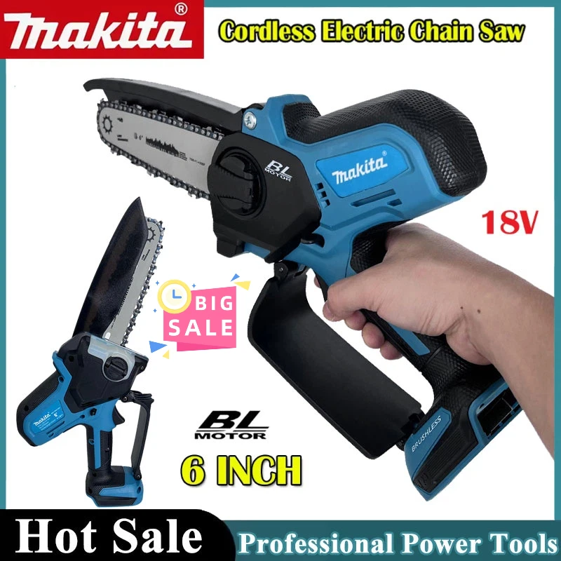 Makita 18V Akku-Kettensäge für die Holzbearbeitung mit kleiner tragbarer elektrischer 6-Zoll-Holzfällersäge Zall Mini tragbare Kettensäge Image
