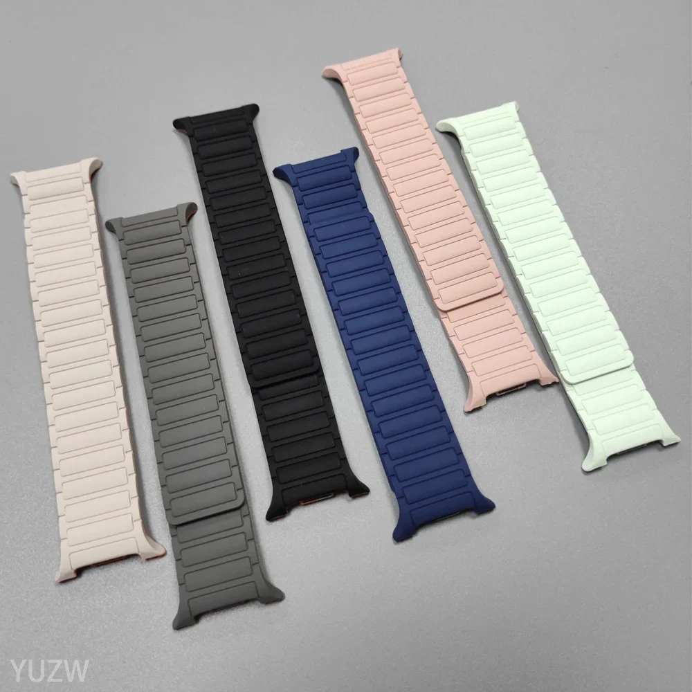 Magnetisches Silikon-Uhrenarmband für Samsung Galaxy Watch8 Classic 46 mm 44 40 mm Sport-Silikonarmband Smartwatch-Armbänder Zubehör Image