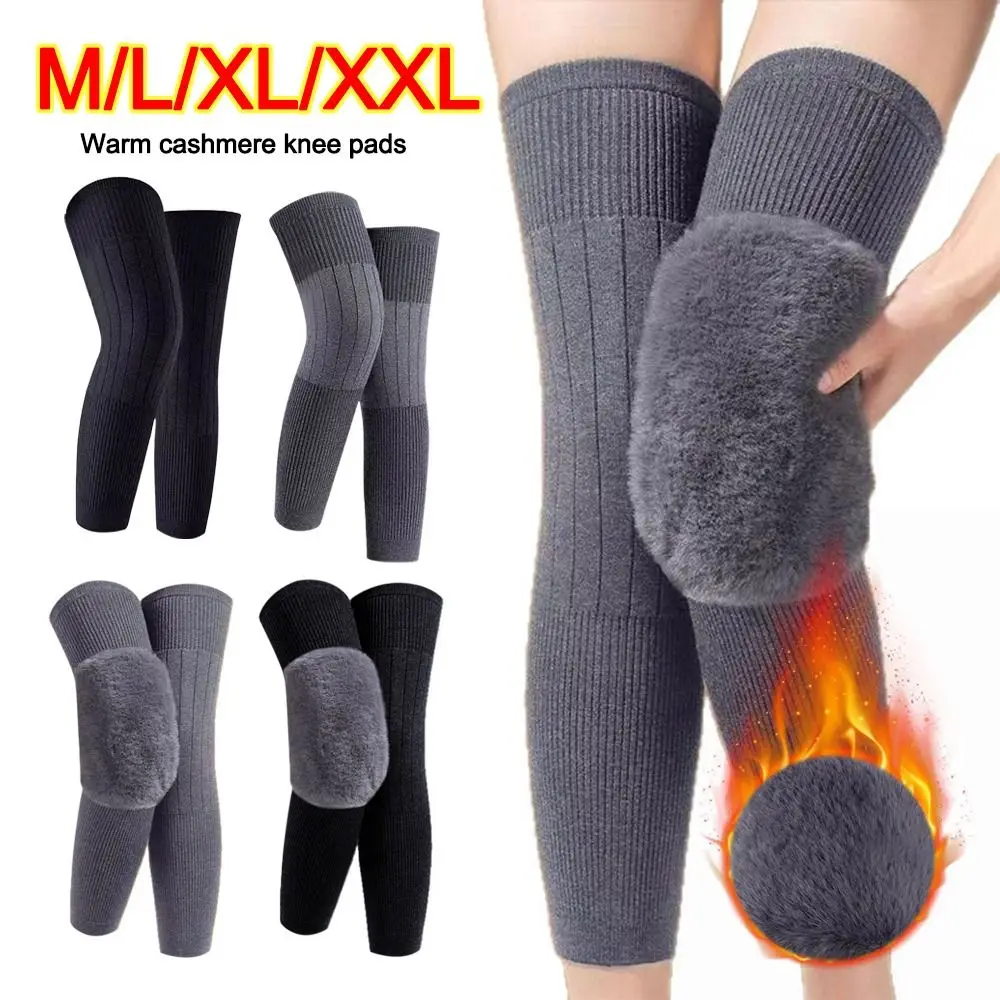 Neue Plus Samt Winter Knie Pads Universal Verdickte Bein Ärmeln Winddicht Kältebeständig Elastische Knie Unterstützung Unisex Image