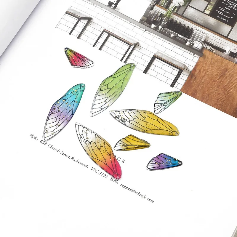 1Pack Zikade Flügel UV Harz Epoxy Formenbau Werkzeug Transparent Material Füllung Aufkleber Dekorative Fit Für Ohrringe Schmuck