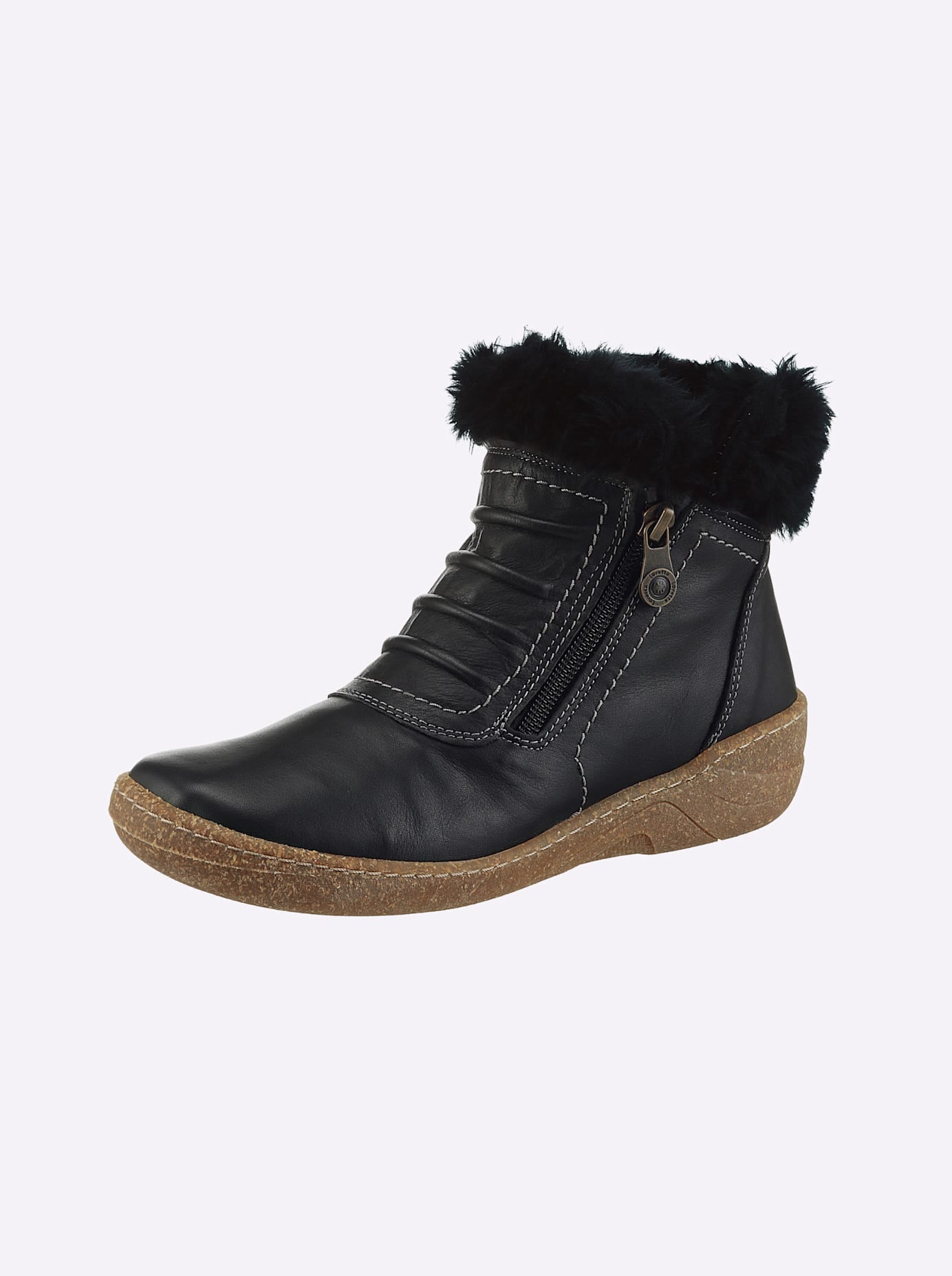 Stiefelette CASUAL LOOKS, Damen, Gr. 41, schwarz, Glattleder, Schuhe Stiefelette