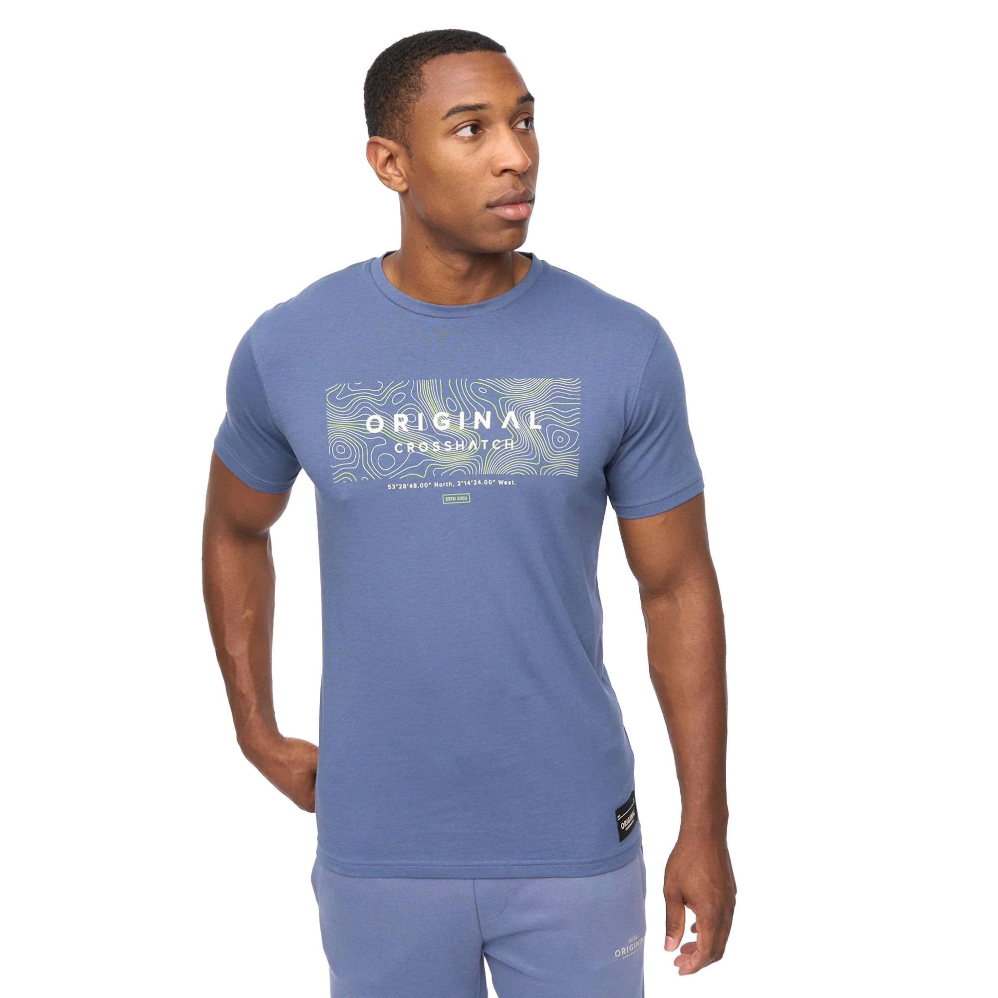 Crosshatch - "Mappedout" T-Shirt für Herren (Jeansblau) Image