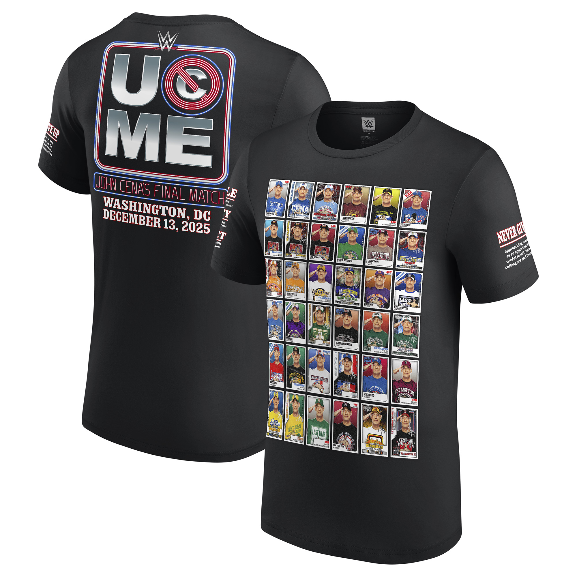 Schwarzes John Cena Sammelkarten-T-Shirt für Herren Image