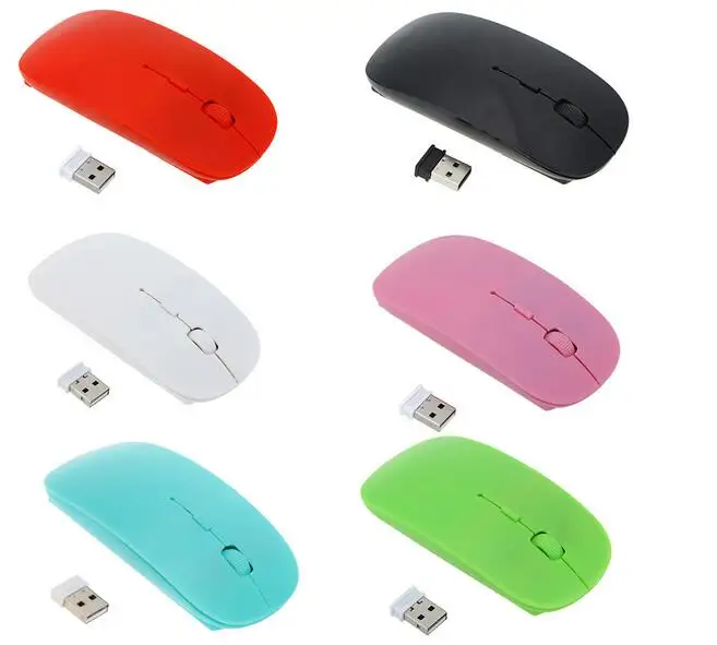 Neue Mini-USB-optische kabellose Maus, 2,4 g, kabelloser Empfänger, optische USB-Maus für Computer, Laptop, Desktop, PC, 4, Bonbonfarbe Image
