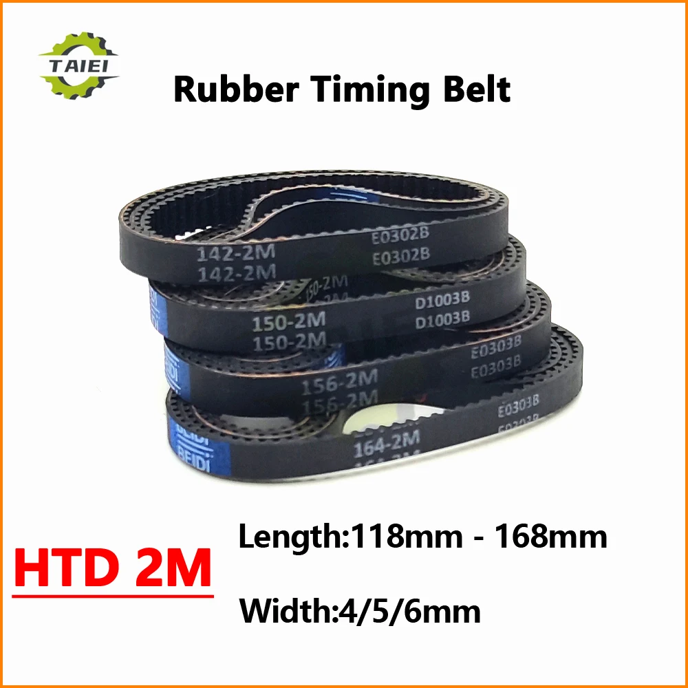 HTD 2M Gummi-Zahnriemenlänge 118 120 126 128 130 142 150 156 160 162 168 mm Staubsauger-Antriebsriemenbreite 4/5/6 mm 2M-142 Image