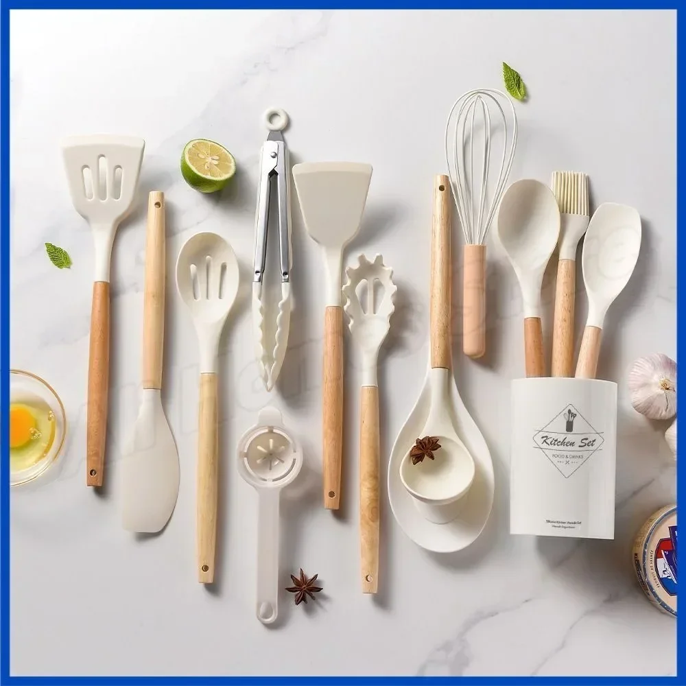 Ustensiles de cuisine en Silicone de qualité alimentaire, ensembles de cuisine, spatule tourneuse, cuillère à mesurer, ustensiles de cuisine pratiques, ensemble d'ustensiles de cuisine