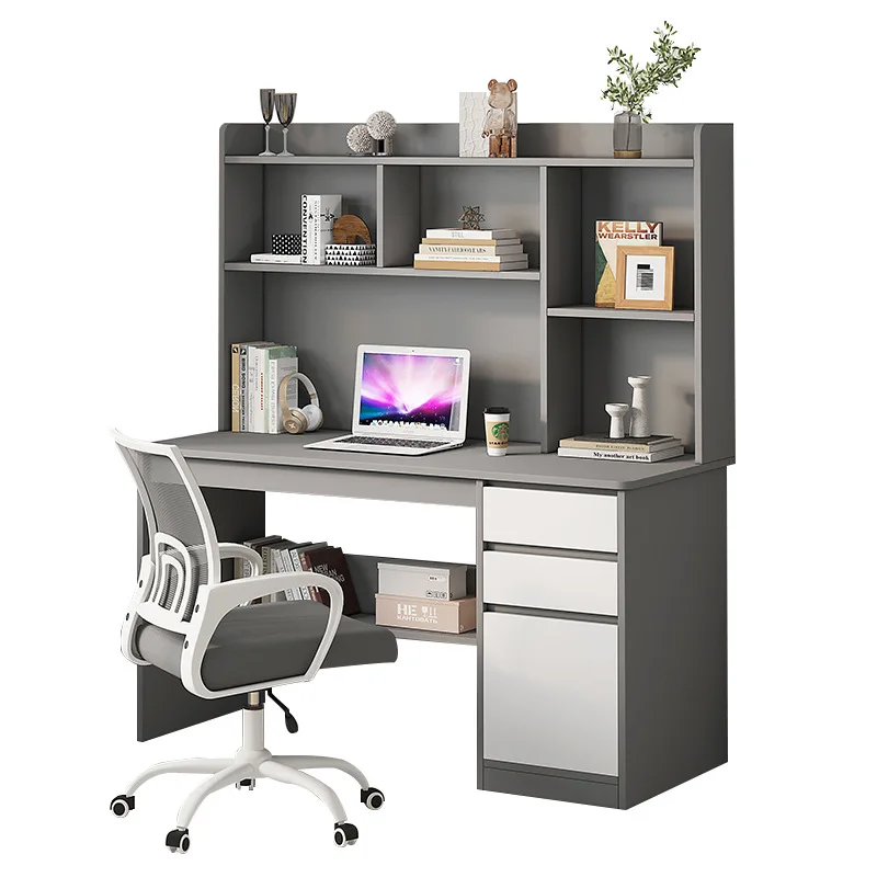 Computertisch Integrierte Tisch- und Stuhlkombination Schlafzimmer Studenten-Studiertisch Arbeitszimmer Büro-Schreibtisch Image