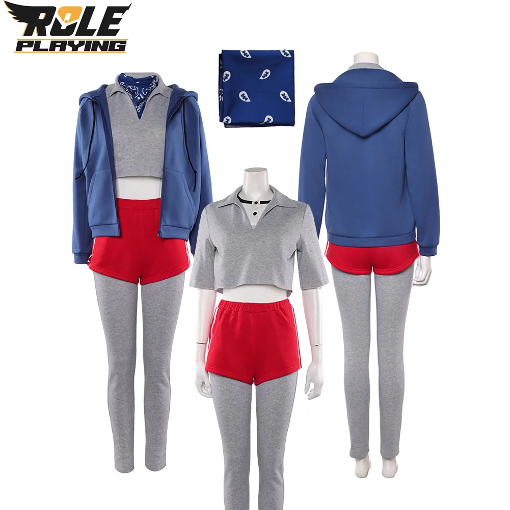 Eleven Cosplay-Kostüm, TV Stranger, Staffel 5, Jane Hopper, Verkleidung, Kleidung, Top, Mantel, Shorts, Schal für Damen, Halloween, Karneval, Anzug Image