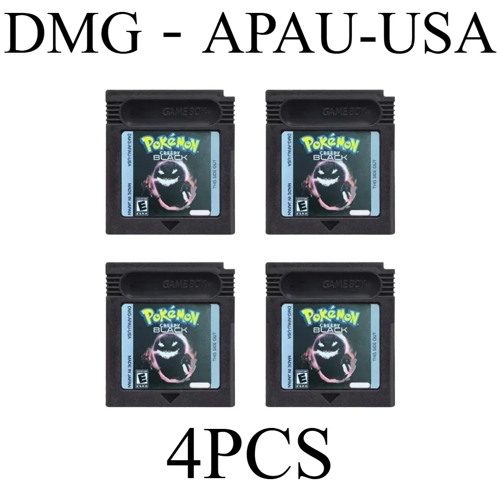 latestConsole Creepy Black Best Seller Pokemon Game Collection Card GBC Game Cartridge Pokemon Series 16 Bit Video Game Kid Gift