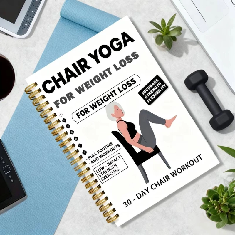 28-Tage-Stuhl-Yoga-Spiralnotizbuch: Geführte Posen und Fortschrittverfolgung für das tägliche Praxis und Flexibilität 2026 Image