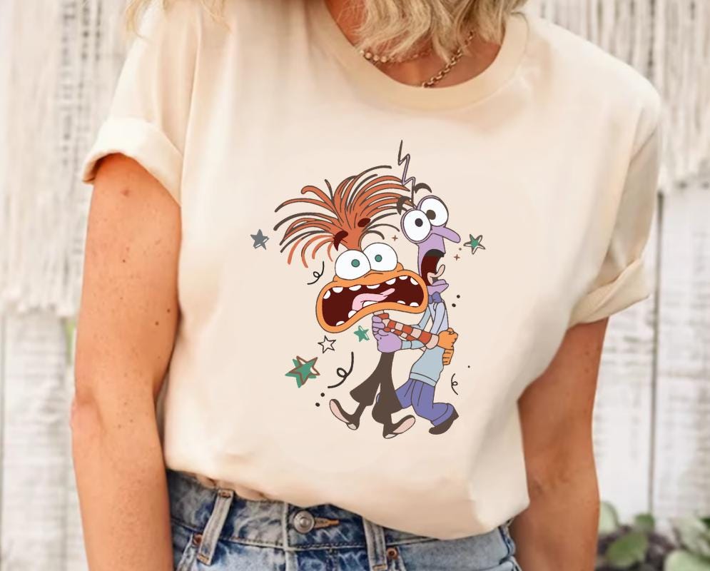 Maglietta Inside Out Ansia e Paura, Magliette Inside Out Ansia, Maglietta Inside Out 2, Abbinamento di gruppo Inside Out, Maglietta Inside Out