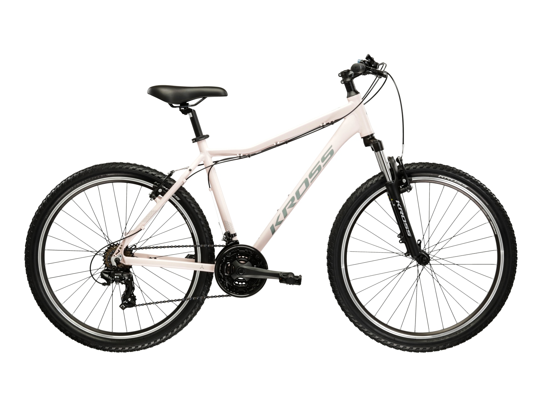 Mountainbike KROSS "KROSS Mountainbike Hardtail 26" LEA 1.0 rosa 21 Gänge" Gr. 33, pink, schwarz, Fahrräder, Damen, 33cm, 26 Zoll (66,04cm) hinten: 26 Zoll (66,04cm)