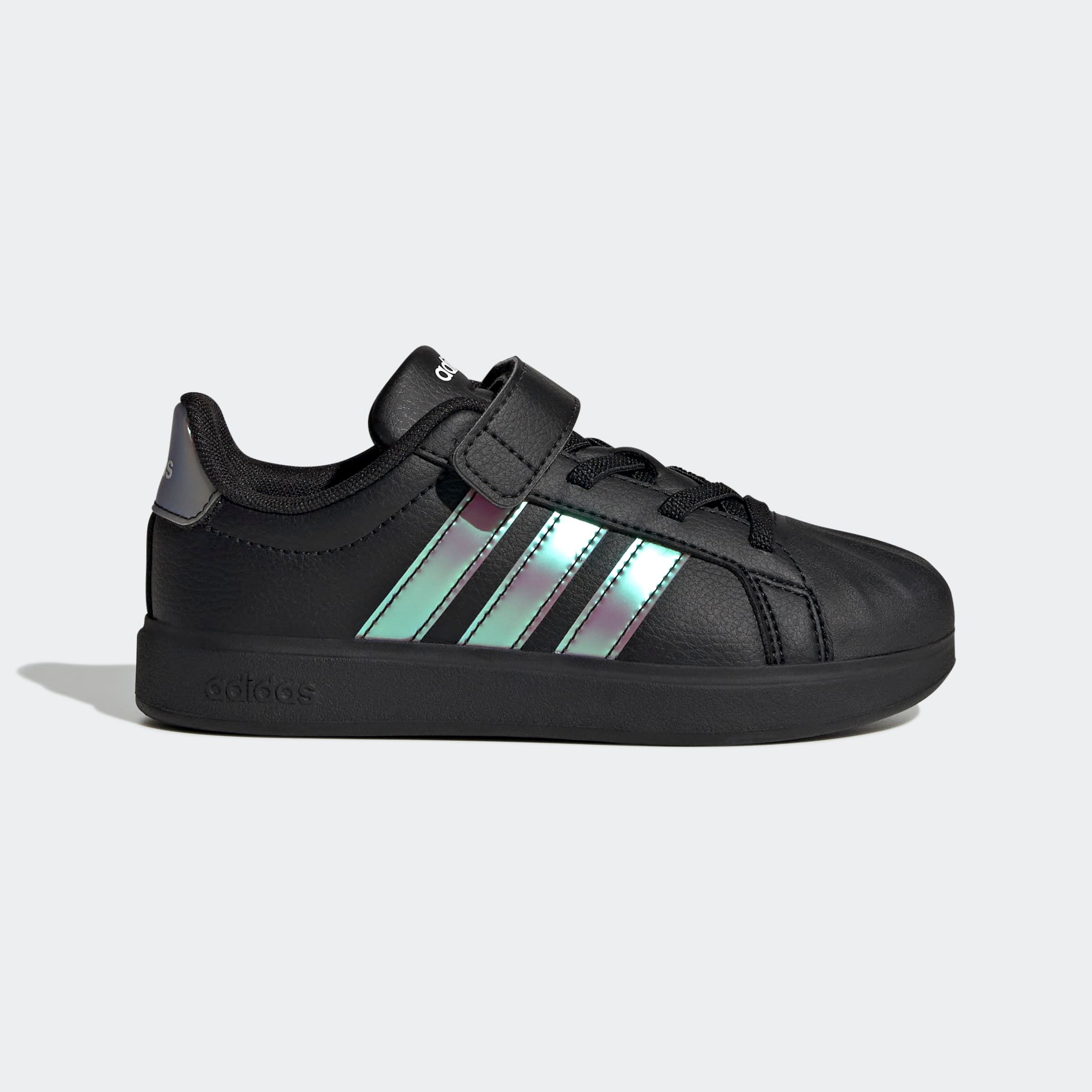 Sneaker ADIDAS SPORTSWEAR "STREETTALK KIDS", Damen, Gr. 34, core schwarz, iridescent, cloud weiß, Synthetik, Schuhe Sneaker, inspiriert vom Design des adidas Superstar